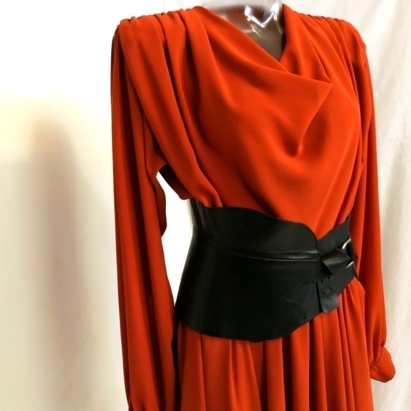 COPY - VINTAGE Grecian Cowl Neck Goddess Dress - 80s Glamour | TheStyleMinr.com - Picture 5 of 17